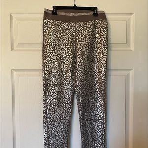 Animal print metallic leggings